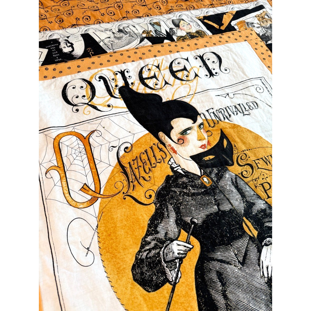 Finished Queen of Ween Lap Quilt Handmade Riley Blake Halloween 43" x 62" READ